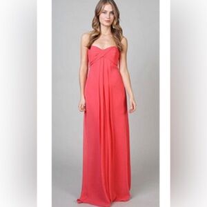 Nicole Miller Strapless Coral Gown